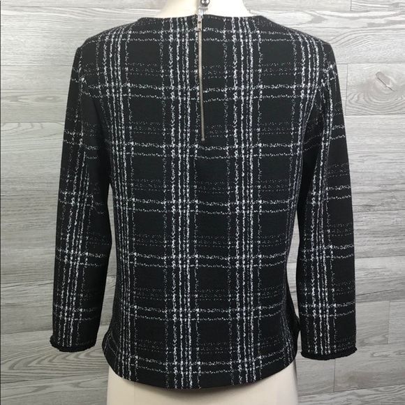 W5 Plaid Womens Crop Sleeve Top Shirt Career - Picture 3 of 10